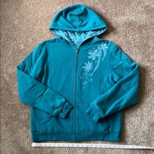 Crazy Shirts Blue Hawaiian Reversible Hoodie Large